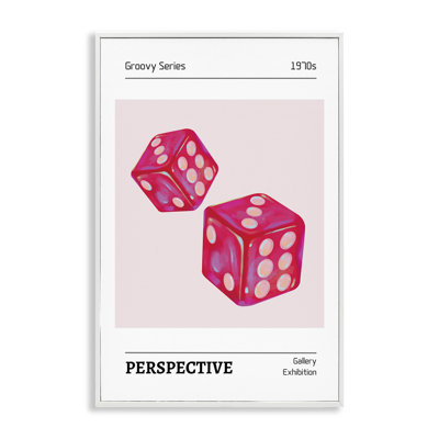 Paire de dés roses, estampe numérique, design par LSR Design Studio