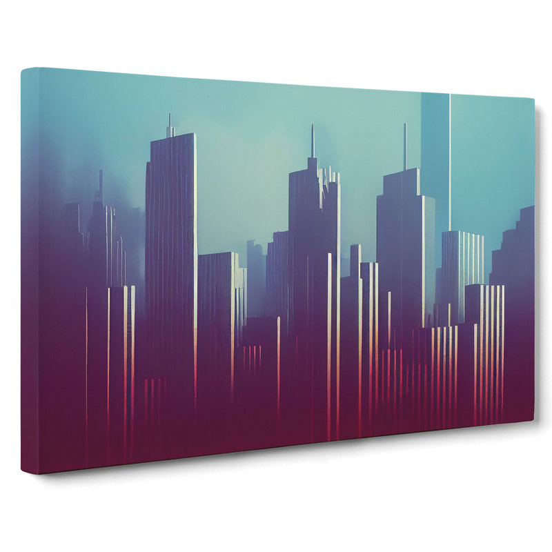 Flowing City Skyline Architecture - Wrapped Canvas, 50cm H x 76cm W x 3cm D