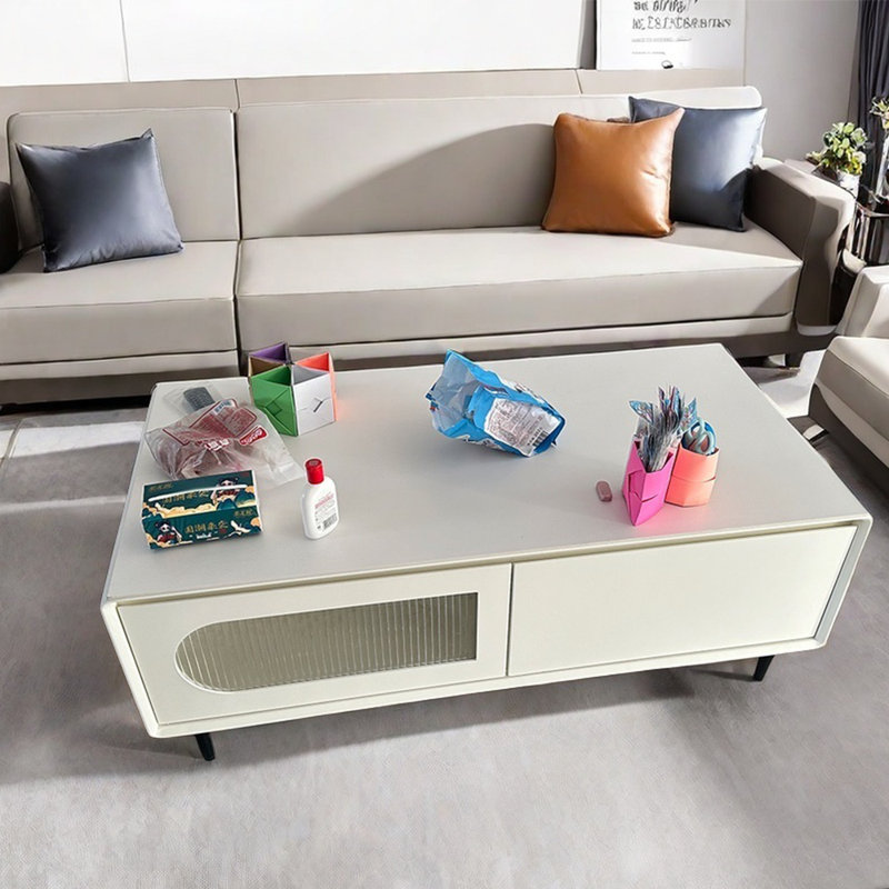 Cream solid wood coffee table Minimalism