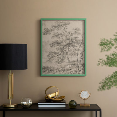 Reproduction encadrée rétro en bois massif Lxxxvii