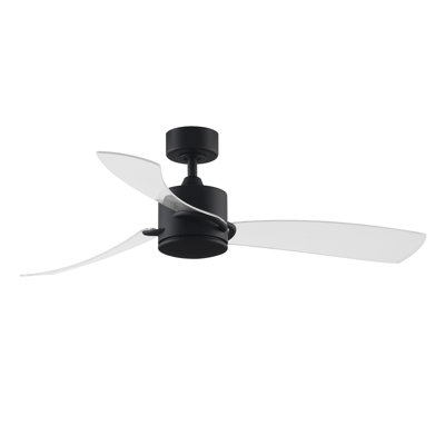SculptAire 52 inch Indoor/Outdoor Ceiling Fan with LED Light Kit - Black with Clear blades