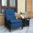 Square Metal Outdoor Side Table With Umbrella Hole , 21.65'' in. W 21.65'' in. D