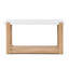 Console de canapé Sane, plateau en faux marbre blanc de 50 po avec tablette, brun-130842615-130842618