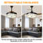 Ventilateur de plafond 42 "rétractable en cristal avec lumière et télécommande-505252999