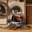 Machine Washable Transportation Brown Area Rug