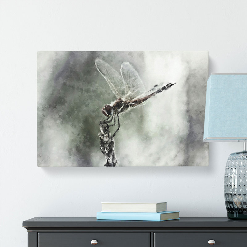 Perched Dragonfly - Wrapped Canvas, 60cm H x 91cm W x 3cm D