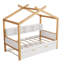 Cadre de lit en bois original en bois avec lit gigogne simple et bibliothèque pour enfants ou chambre d'amis