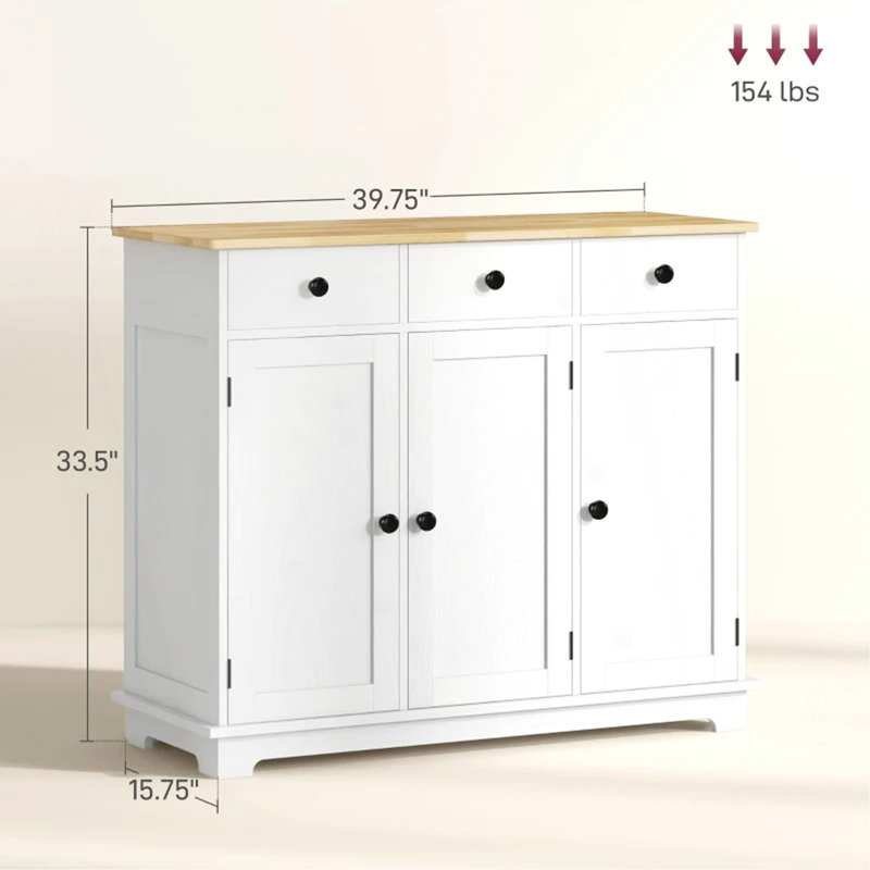 Armoire de rangement spacieuse, Naturel / Blanc