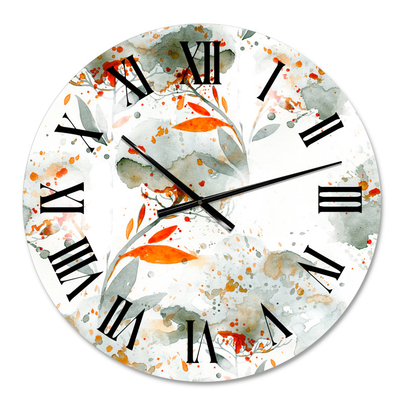 Horloge murale moderne verte et orange I, Petit