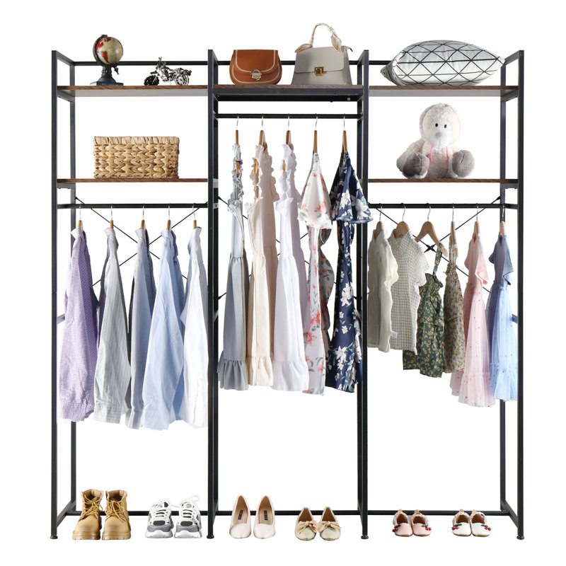 Portant à vêtements avec tablettes 69,29 "