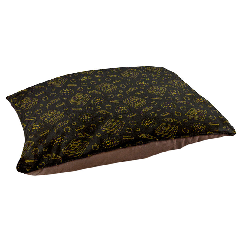 Coussin de conception de lit pour chat arc-en-ciel Campion, L 29,5 po x l 19,5 po, Noir / Jaune