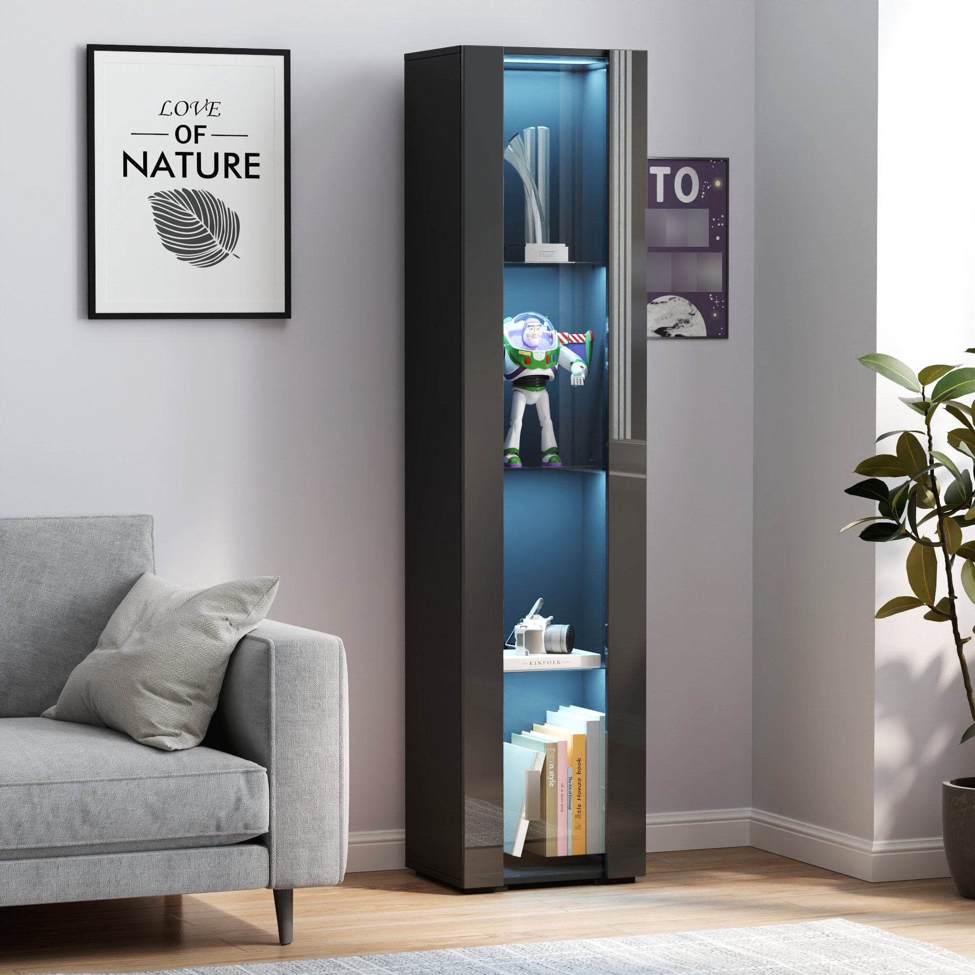 Latitude Run® Black Side Storage Cabinet With Aluminum - And Functional ...