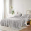 Draps en tricot de mélange de coton - sommeil confortable toutes saisons, 50%, pour matelas jusqu'à 16 po, 1 drap plat, 2 taies d'oreiller ajustées, lavable à la machine, gris ultra confortable-122454329-122454334
