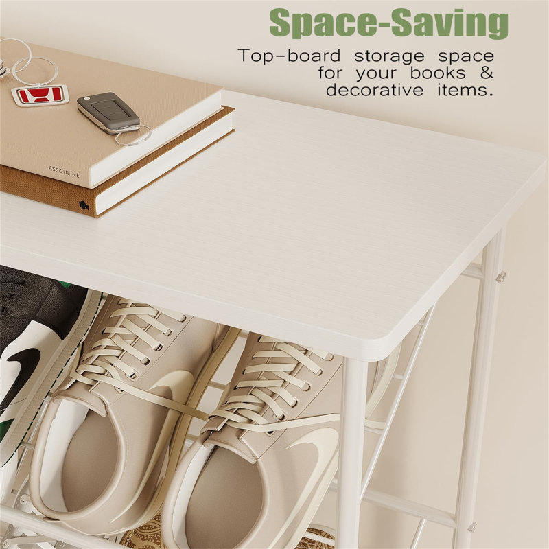 Anjalee 12 - Pair Shoe Rack, White
