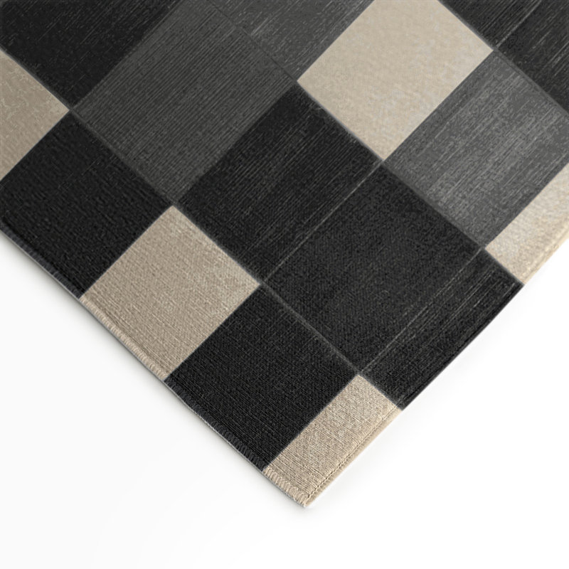 Tapis d'intérieur et d'extérieur à carreaux brun, Rectangle 9 pi x 12 pi