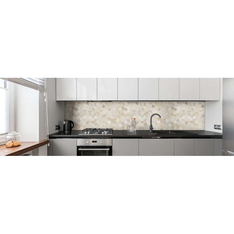 Selene Oro Hexagon 12 in. x 12 in. Honed Marble Mosaic Floor and Wall Tile