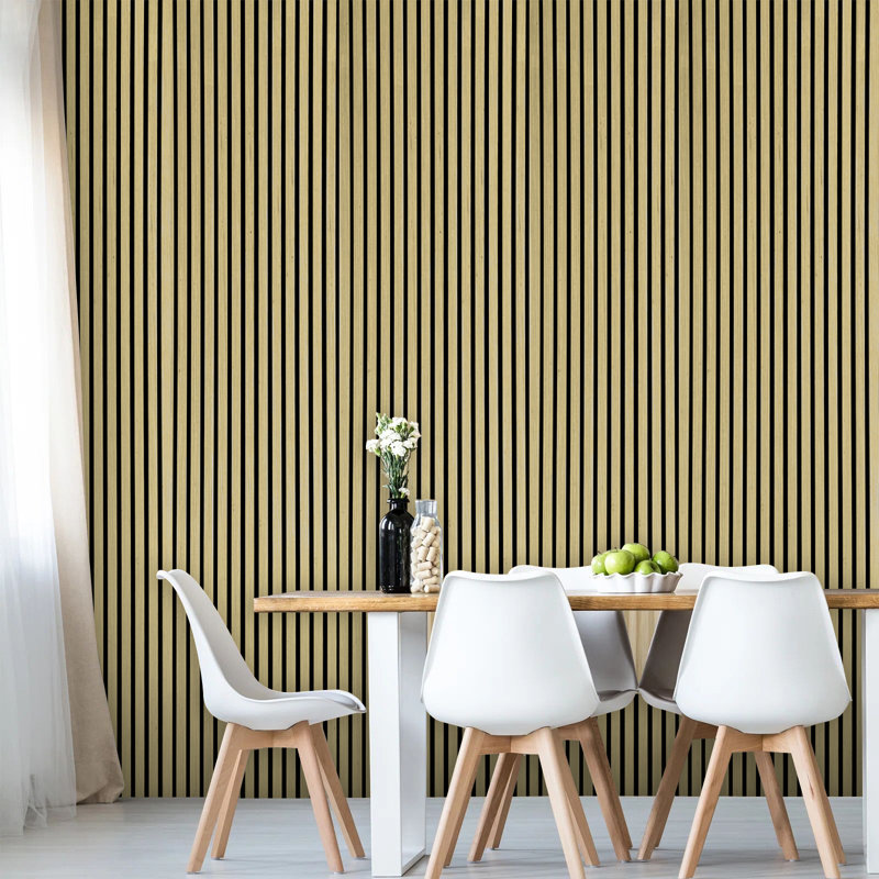  Acoustic Wood Wall Paneling, Decorative Soundproof Panels for Walls and Ceilings, 3D Slat Wood Wall Panels, Natural