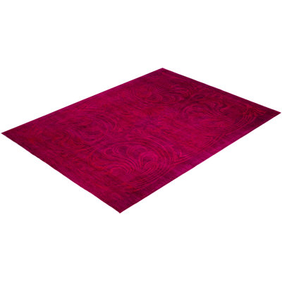 Overdyed Hand-Knotted Wool Modern-Contemporary Pink Area Rug 8' 9" x 12' 0"