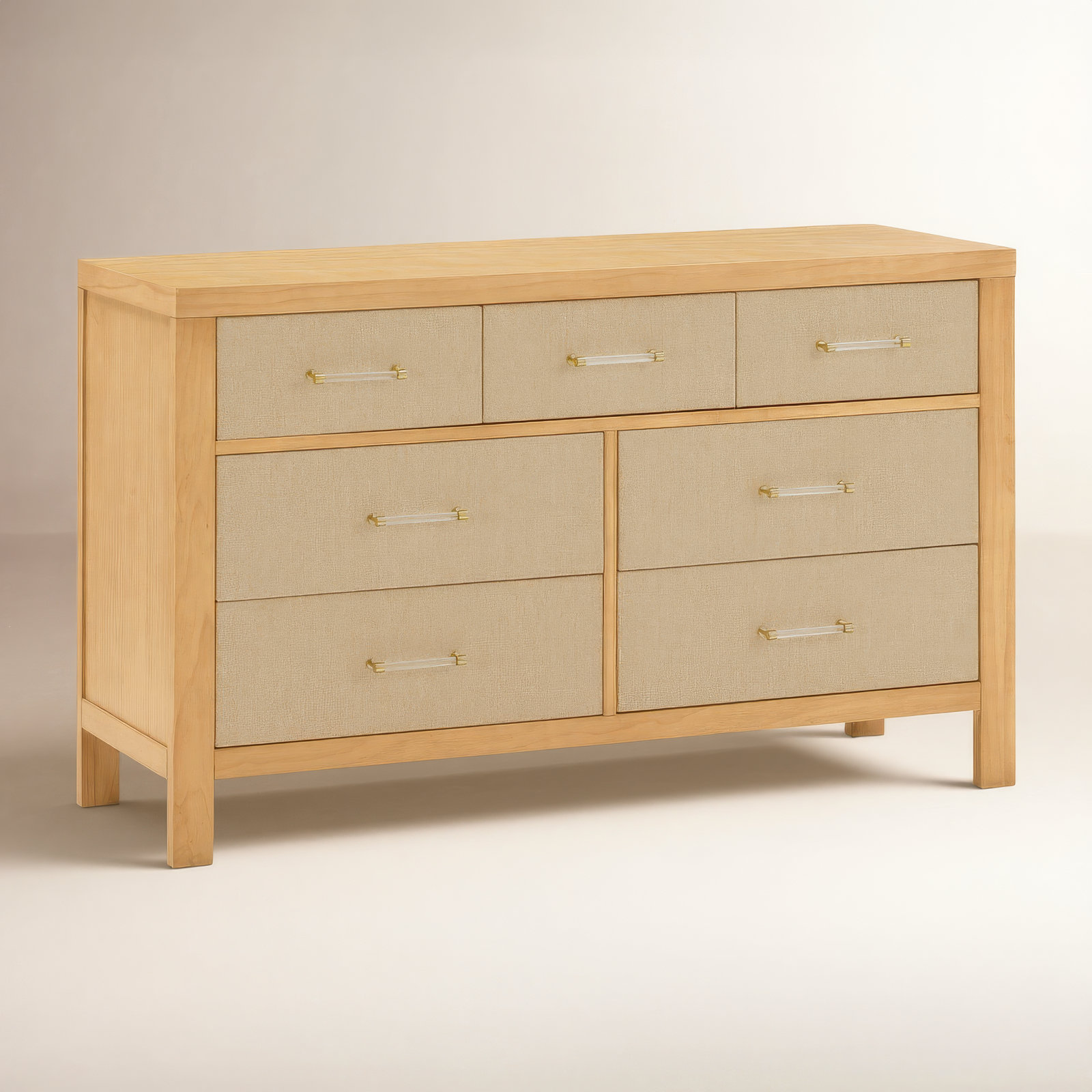 Eloise 7-Drawer Dresser, Honey/Performance Sand Eco-Weave
