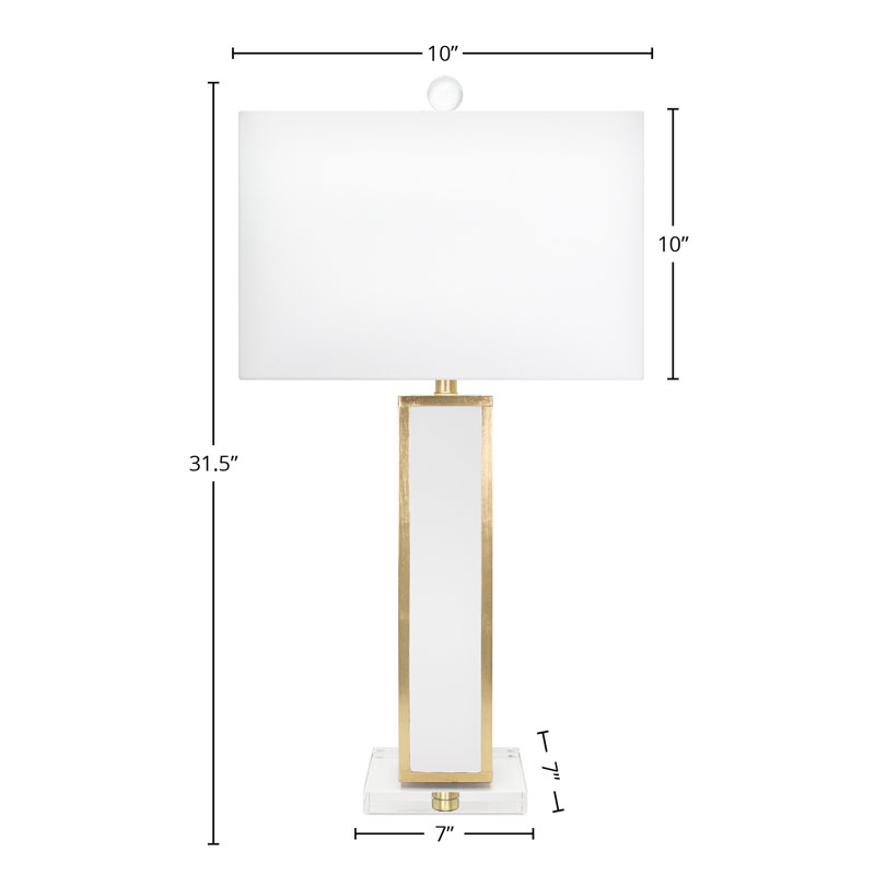 Blair Table Lamp, White/Gold