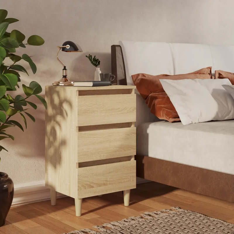 Armoire Solihull avec pieds en bois massif, Chêne sonoma, 1