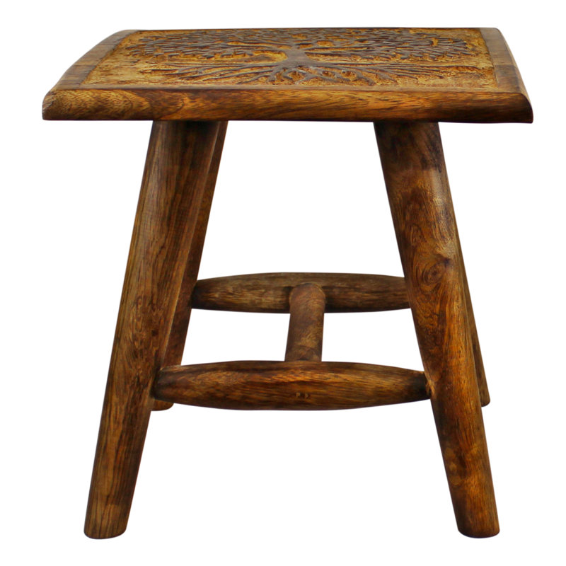 Aceves Solid Wood Accent Stool