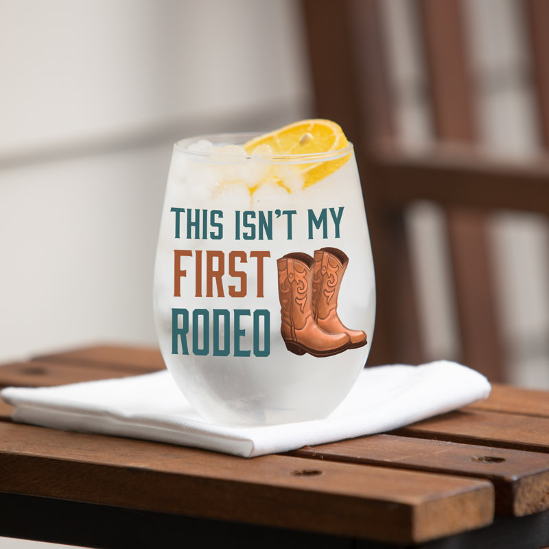 Rodeo Stemless Glass, 17oz, Gift Box