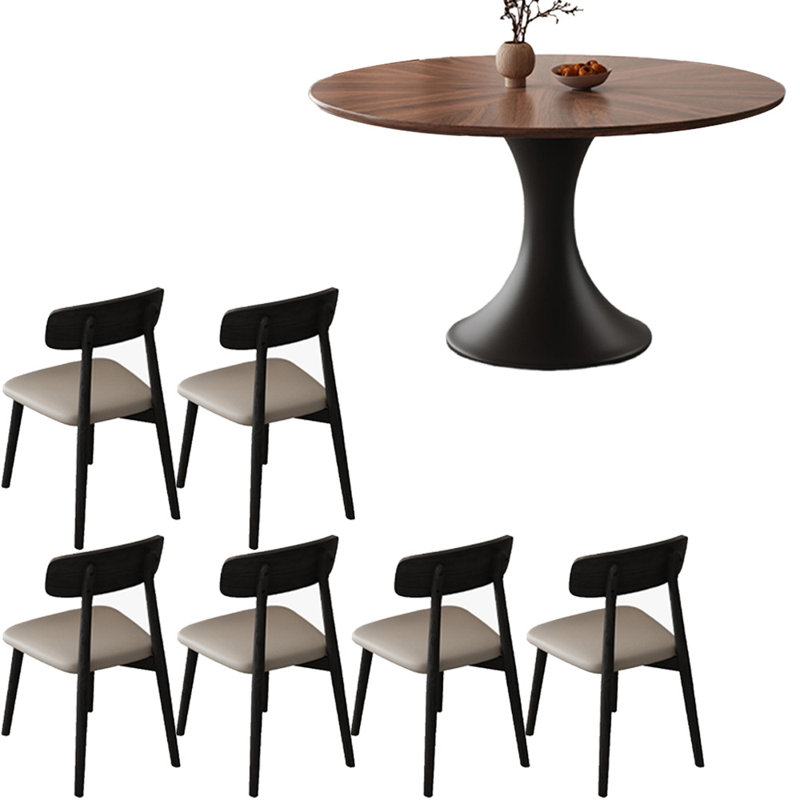 Ensemble de table ronde en bois massif de style américain, H 29,5 po x L 59 po x l 59 po