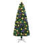 Arbre de Noël en fibre optique pré-éclairé 6 pi, épinette artificielle avec étoiles et lumières changeantes