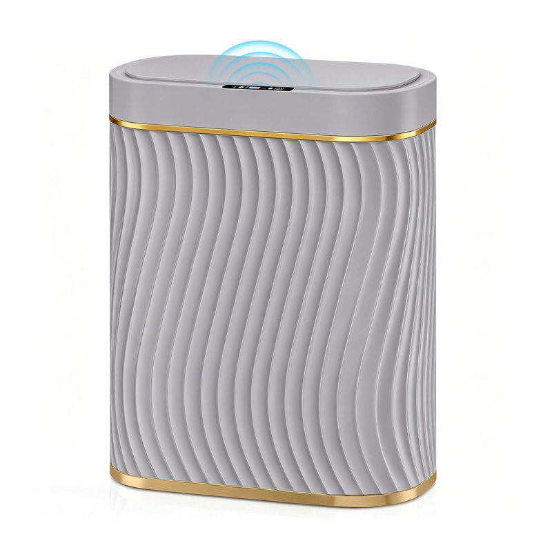 Poubelle étanche étroite DIDADI de 2,6 gallons avec petite poubelle de salle de bain avec couvercle automatique sans contact pour la chambre à coucher, le bureau et le salon