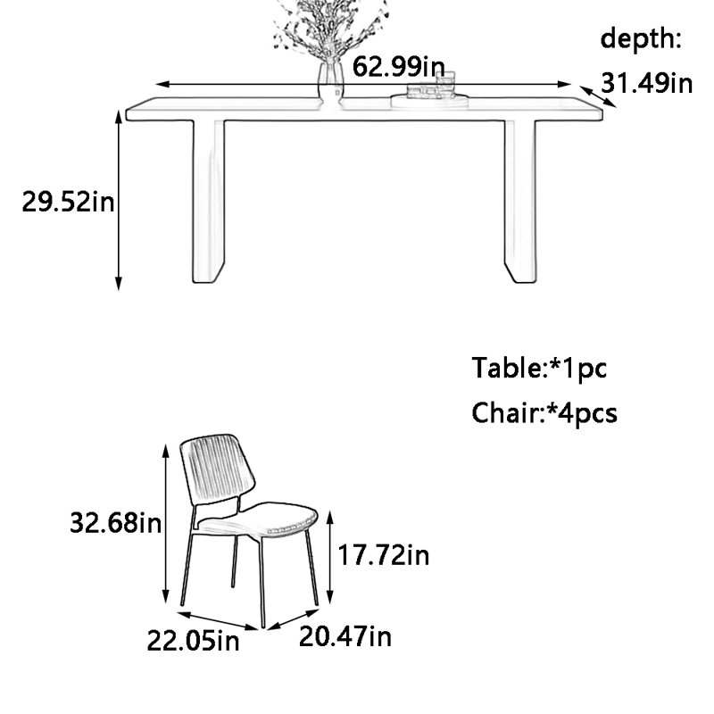 Chadwell, 29.52"H x 62.99"L x 31.49"W