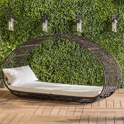 Lavina 91.25'' High-Density Polyethylene (HDPE) Wicker Outdoor Patio Daybed