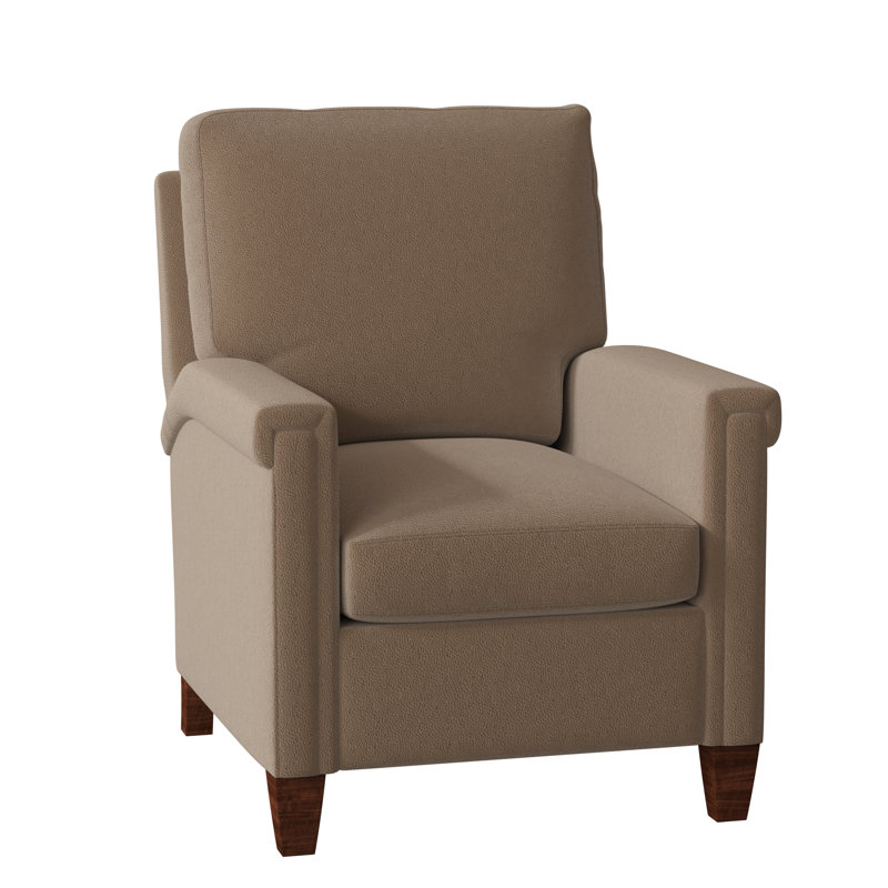 Kara 32" Wide Faux Leather Standard Recliner, Outsider Raven Genuine Leather, Mahogany, Power