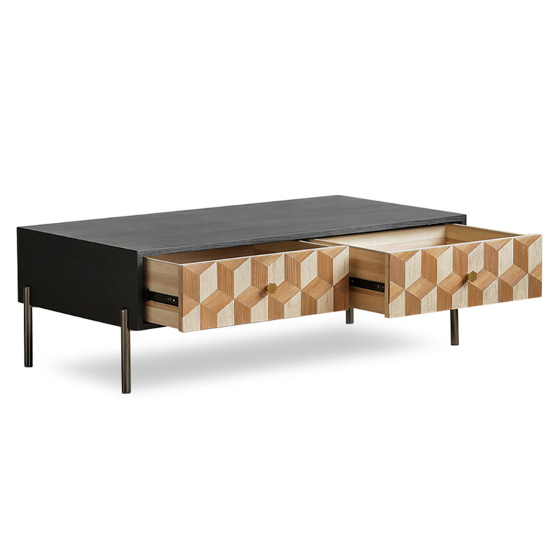 Table basse rectangulaire en bois massif