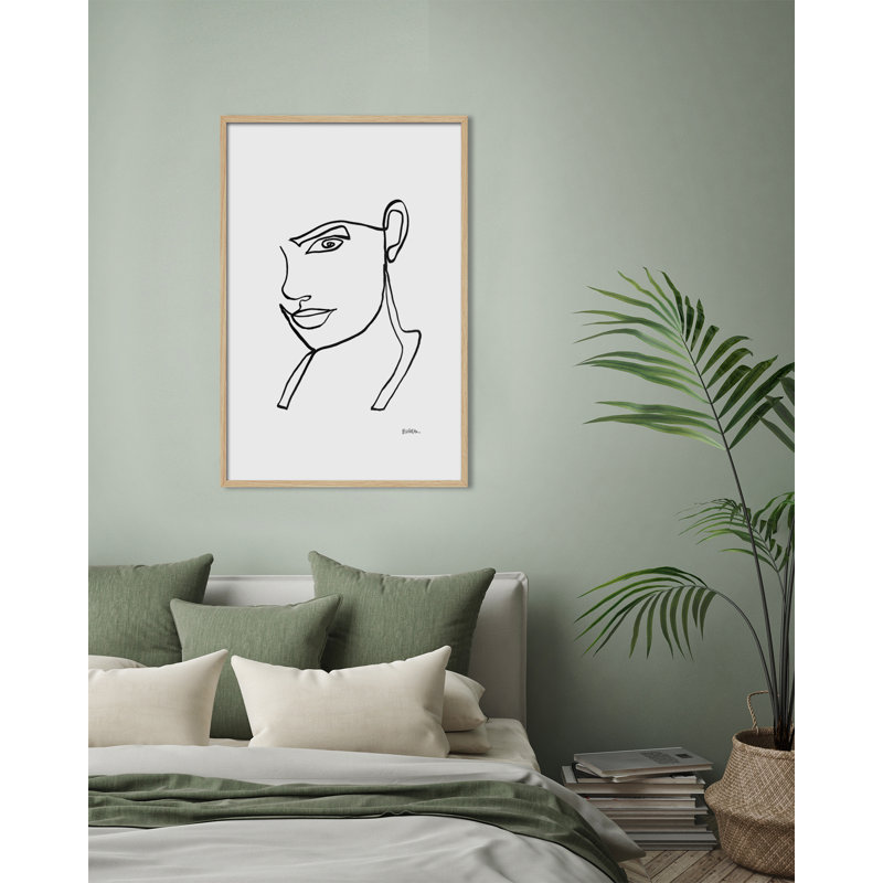 Design Mujer Retrato I by Bruno Vázquez - Single Picture Frame Painting, 60cm H x 40cm W x 3cm D