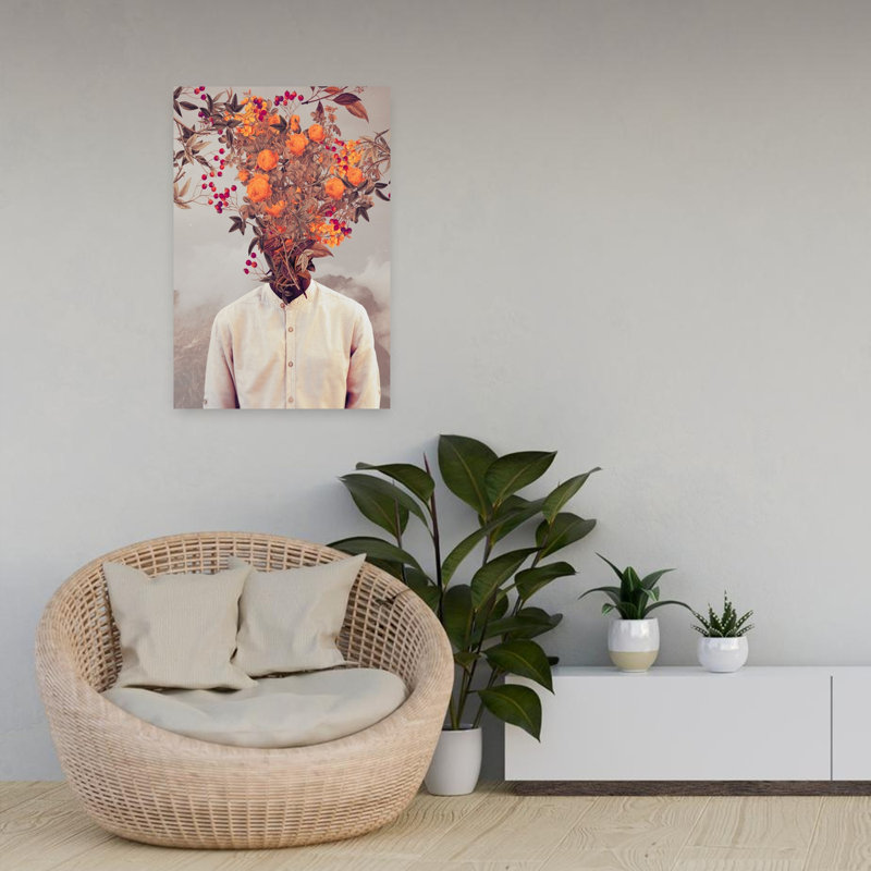 Art contemporain contemporain rétro surréel, H 24 po x l 16 po