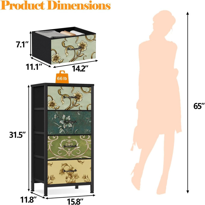 4 Drawer Storage Drawer