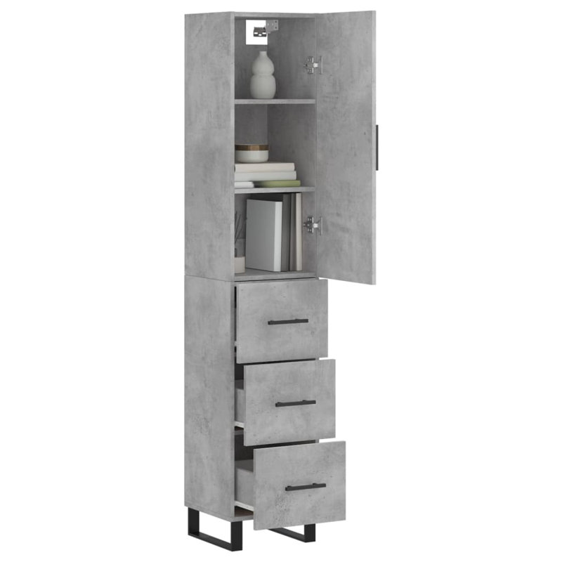 Nabhya 34.5cm Sideboard, Concrete Grey