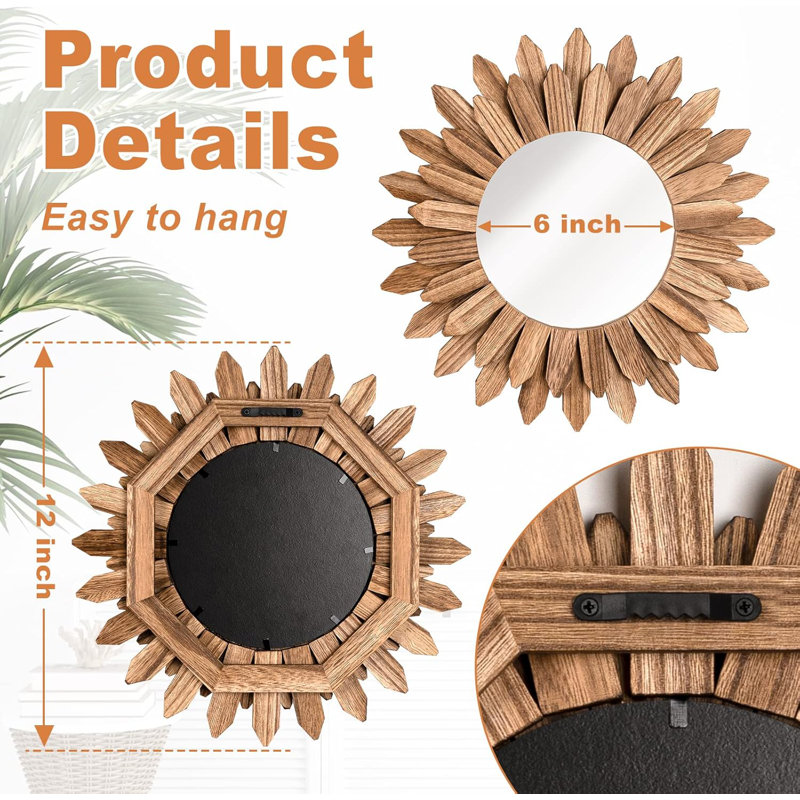 Sunburst Mirror, Brown