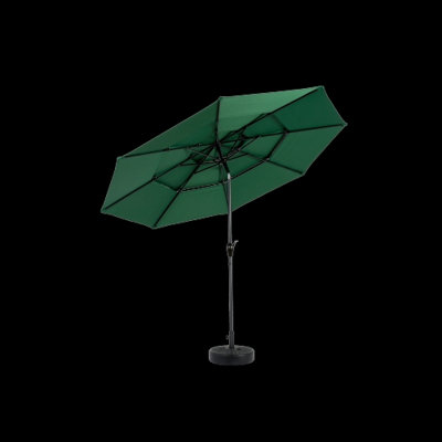 Parasol d'extérieur à 3 niveaux en aluminium 10 pi avec parasol de patio extérieur et parasol (base non incluse) - (bleu marine)