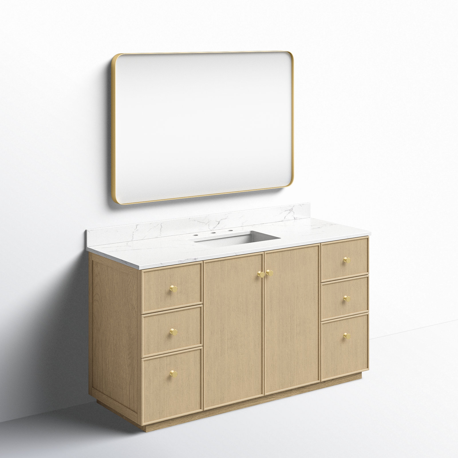 Amella 60'' Single Bathroom Vanity, Natural