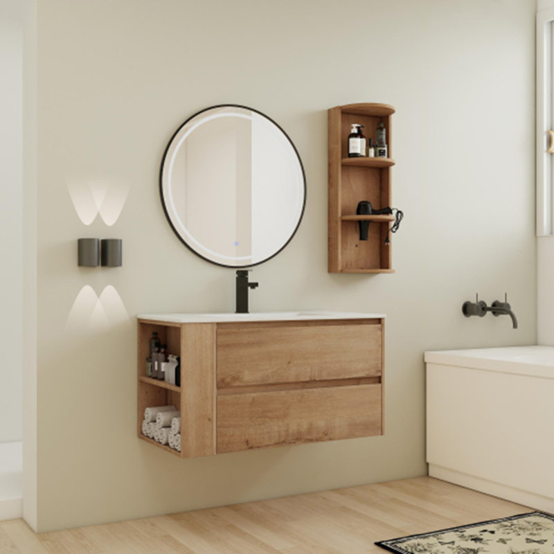 Meuble-lavabo mural 36 po avec lavabo et support de rangement 36 po