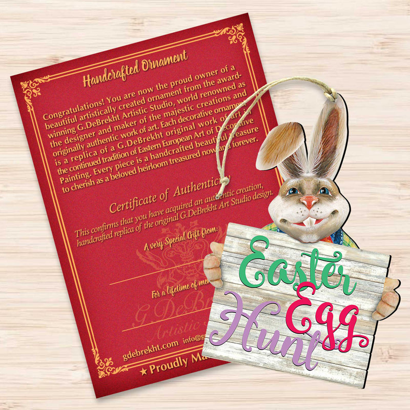 Ornement en bois East Egg Hunt Bunny