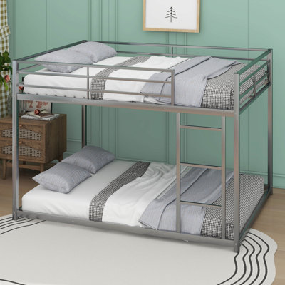 Archil Metal Bunk Bed, Low Bunk Bed With Ladder