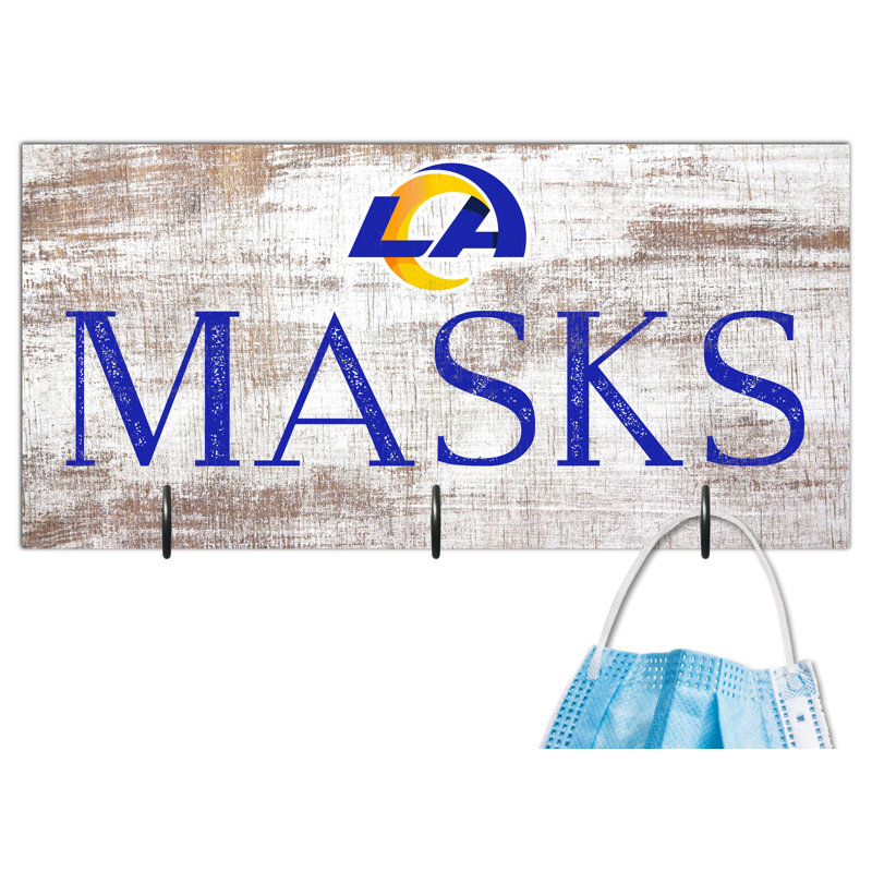 3 - Hook Wall Mounted Coat Rack, Los Angeles Rams