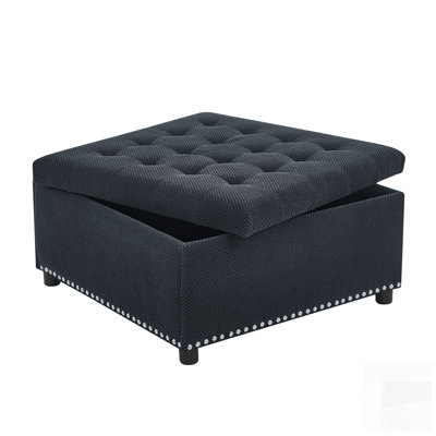 Classic Tufted Storage Ottoman With Nailhead Trim, Perfect For Living Room And Bedroom Organization