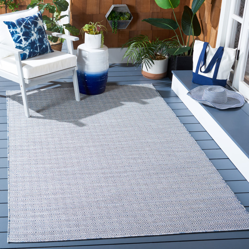 Lugo 230 Area Indoor/Outdoor Area Rug In Navy / Ivory, Rectangle 4' x 6'