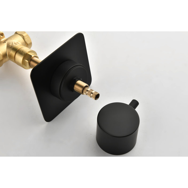 Robinet de douche à poignée en laiton noir mat Matt - 3/4 "en métal coulé, réglable, résistant à la corrosion, antirouille, facile à installer et à entretenir avec contrôle de volume en métal, installation facile