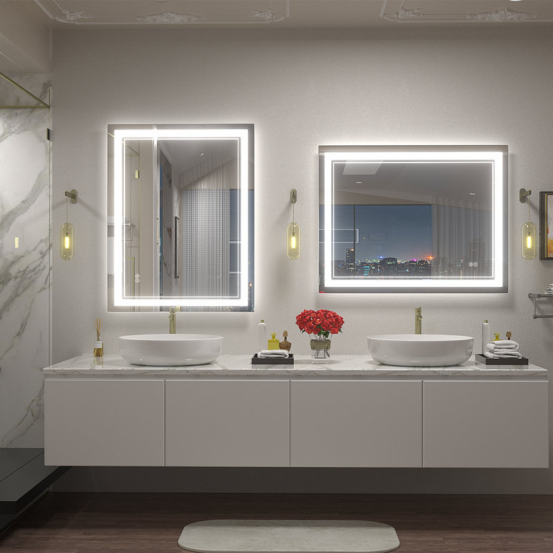  Wayfair Basics® UL Certified LED Anti-Fog Tempered Glass Bathroom/Vanity Mirror , 36" x 28"