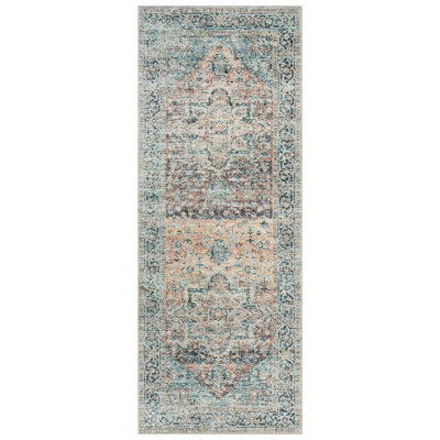 Tapis lavable antidérapant - bleu / vert / mandarine